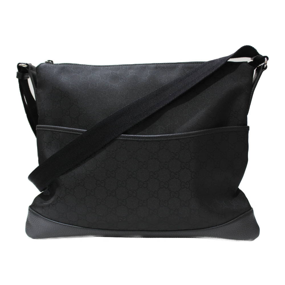 Gucci GG Canvas Messenger Bag black monogram leather